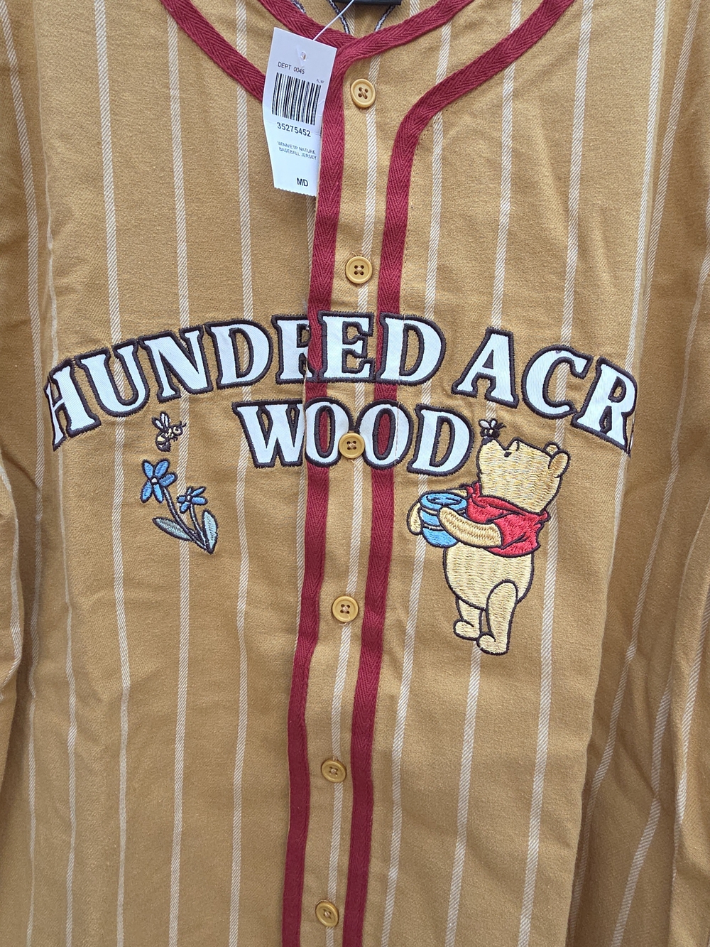Disney Winnie The Pooh Hundred Acre Wood Baseball Jersey Unisex M NWT (A) - Picture 3 of 5